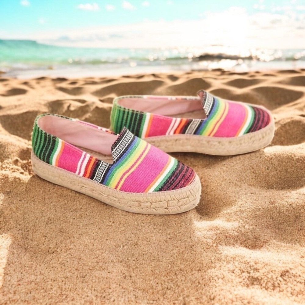 Striped Pink Multicolor Espadrille Slip-On - Picture 14 of 16